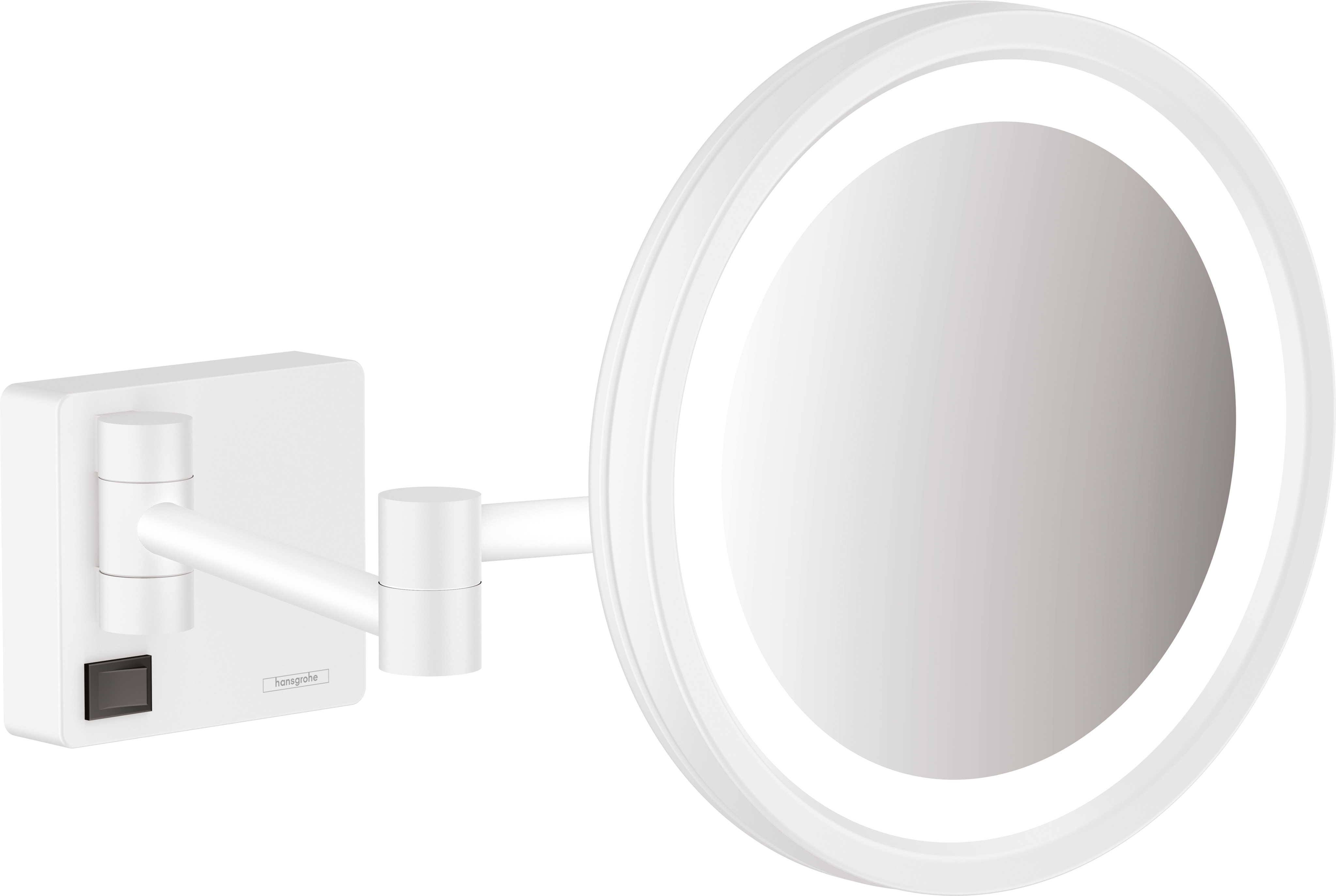 Miroir de rasage hansgrohe AddStoris 41790700, grossissement x3, avec éclairage LED, fixation murale, blanc mat 4