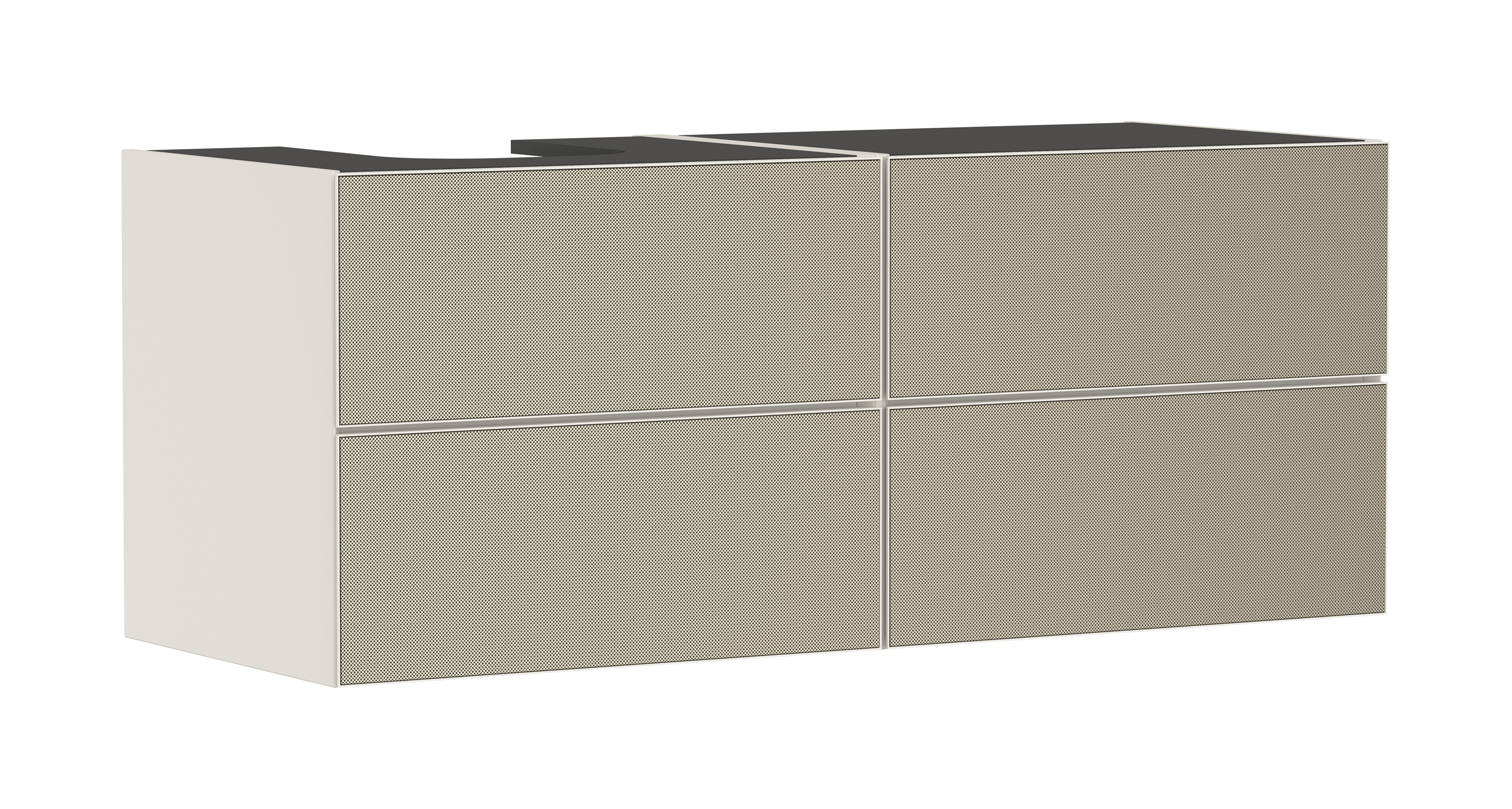 Hansgrohe Xevolos E meuble sous-vasque 54237390 1370x555x550mm, 4 tiroirs, gauche, beige sable mat, structure bronze 2