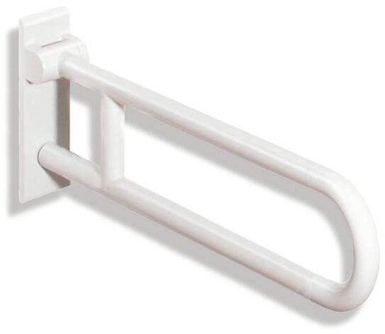Hewi 801 active + barre de support articulée 801.50D22098 blanc de sécurité, 850 mm, avec coussinets de bras noirs, antimicrobien 2