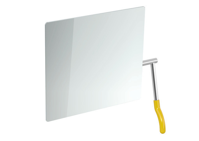 Hewi Tilting Mirror 802.01.100R18 725x741x73mm Right Handle Senfgelb 2