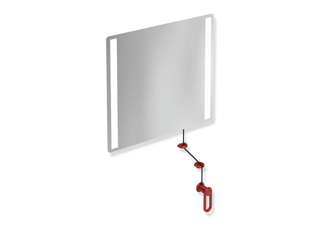 Hewi 801 miroir lumineux inclinable LED 801.01.40033 600x540x6mm, rubinrot 2