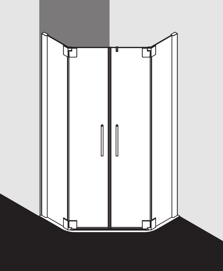 Kermi Pasa XP Pentagonal Shower Cabin 90x90x200cm Silver 2