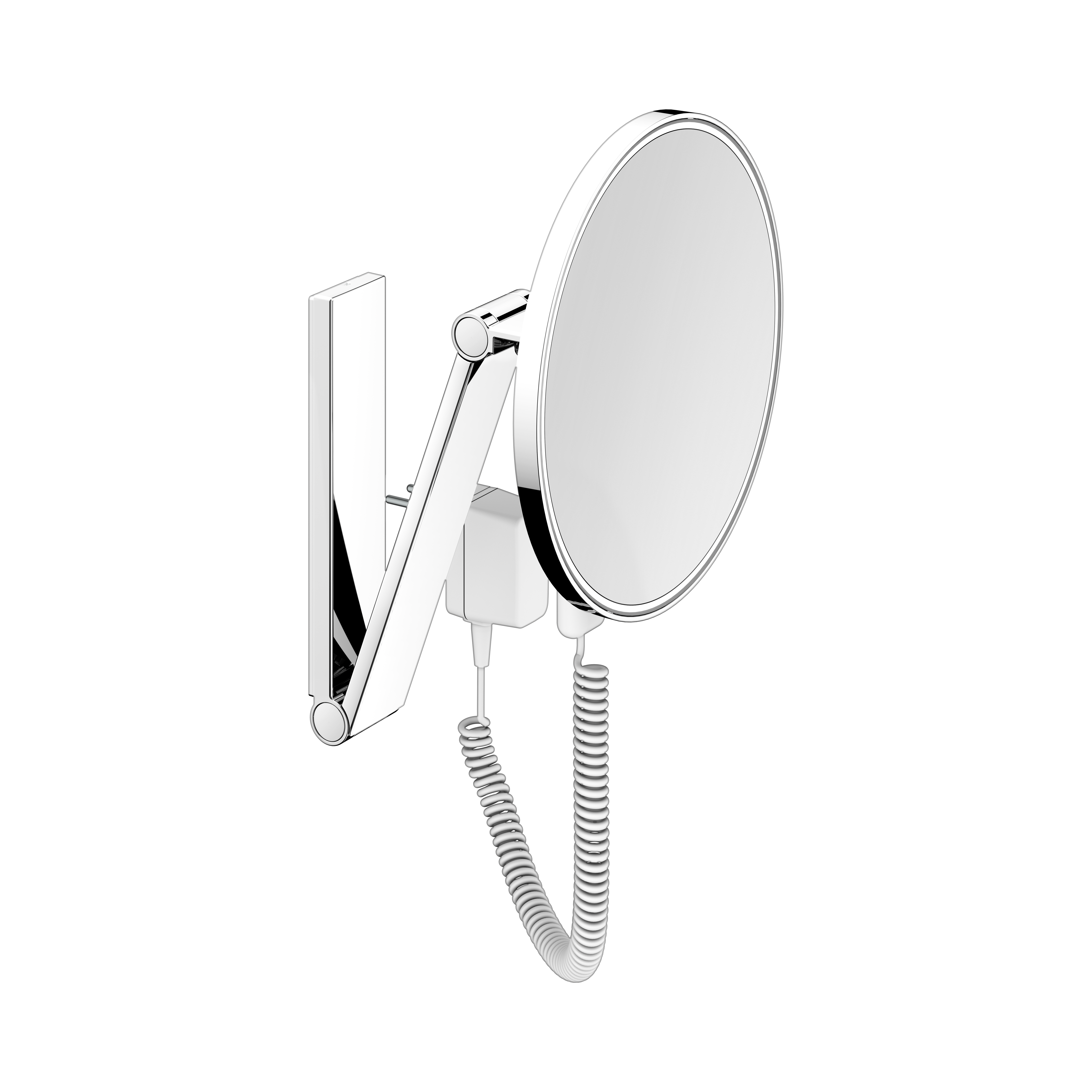 Keuco iLook_move Miroirs cosmétiques 17612059001 beleuchtet , Ø 212 mm, câble spiralé, nickel brossé, transformateur enfichable 2