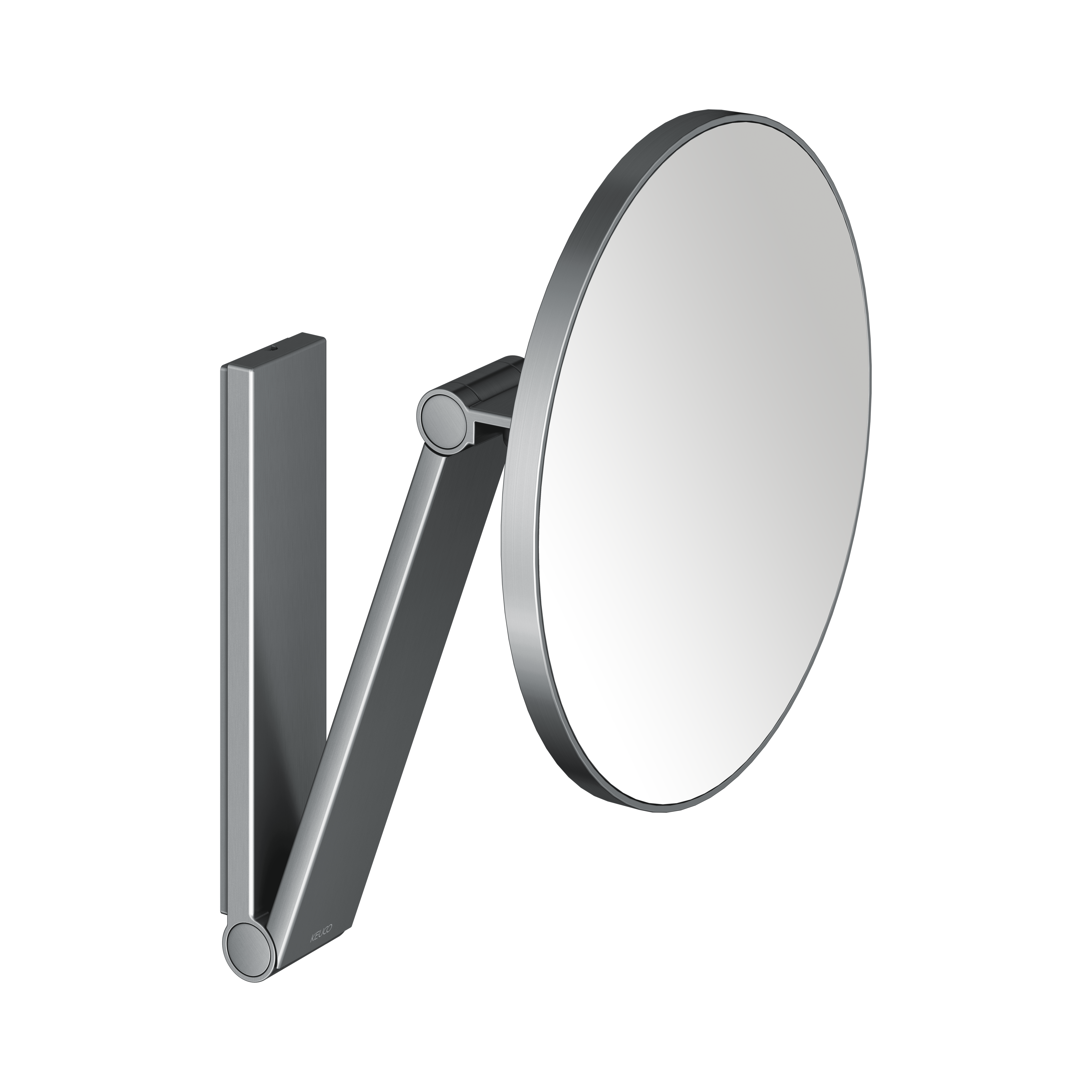 Miroir cosmétique Keuco iLook_move 17612130000, grossissement 5x, Ø 212 mm, chrome noir brossé 2