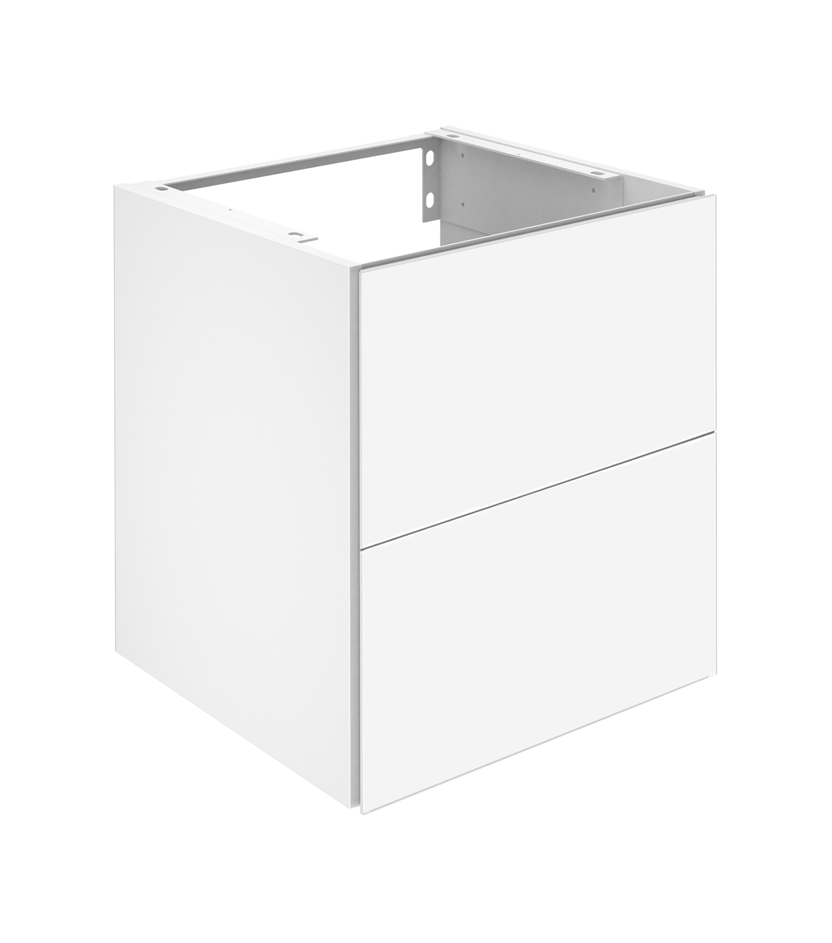 Keuco X-Line meuble sous-lavabo 33143970000 décor vulcanite enduit mat, verre vulcanite mat, 50x60,5x49cm, 2 tiroirs avant 2