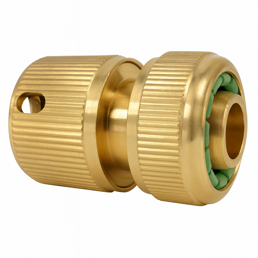 Raccord de tuyau AquaCraft 1001000020 avec arrêt d'eau, 1/2", laiton 2