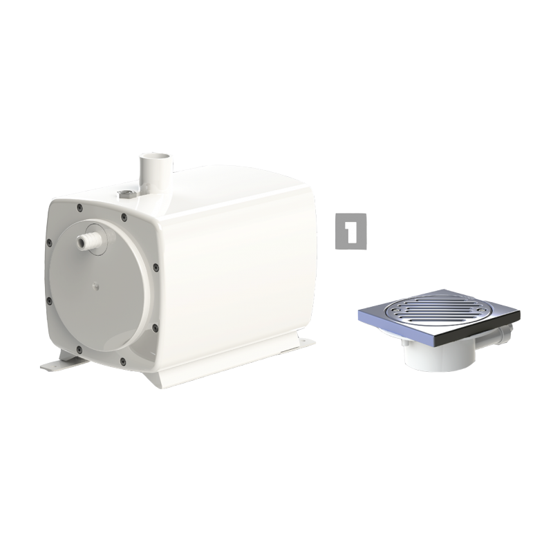 Système de relevage des eaux usées SFA SaniFloor 0050P pour sols carrelés, hauteur totale 68 mm, blanc 2