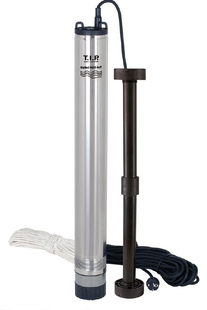 T.I.P. BigWell 90-53 AUT Pompe de puits - Pompe de puits profond 30084 acier inoxydable avec automatisme, 5.400 l/h, 5,3bar, 53m, résistante au sable 3