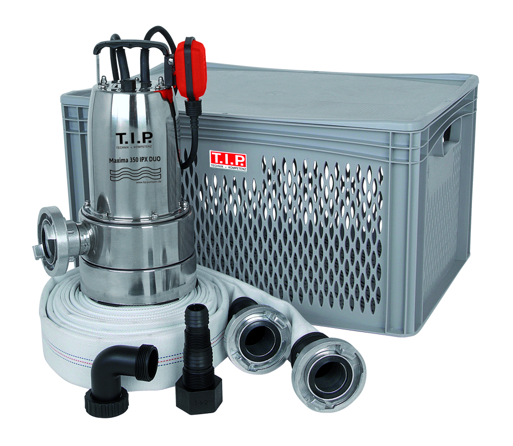 T.I.P. Kit anti-inondation TIP - 20 000 l/h, aspiration plate, protection contre les inondations, avec tuyau en tissu, Maxima 350 IPX DUO S 30711 2