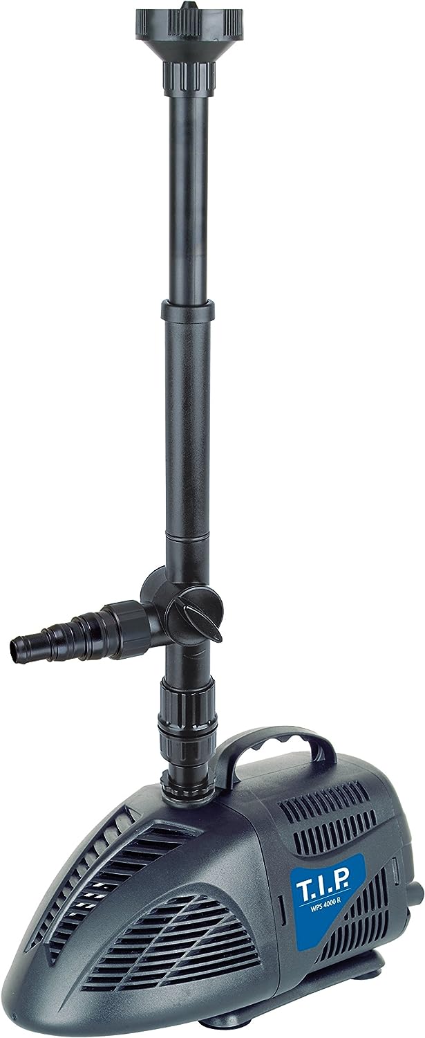 T.I.P. Pompe de bassin TIP - pour bassin de 10 000 l, 4 000 l/h, hauteur de refoulement de 3,0 m, avec 3 jeux d'eau, WPS 4000 R, 30424 3