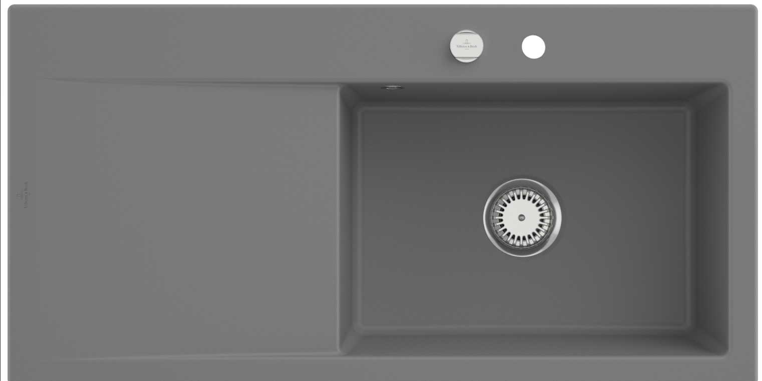 Villeroy und Boch Évier Villeroy et Boch Subway Style 60 336102SL à droite, avec garniture de vidage , vidage automatique, 1000 x 510 mm, pierre CeramicPlus 2