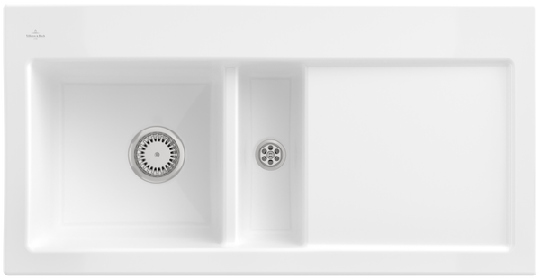 Villeroy und Boch Évier encastrable Villeroy et Boch Subway 60 677000R1 évier à gauche, 1000 x 510 mm, blanc alpin CeramicPlus 2