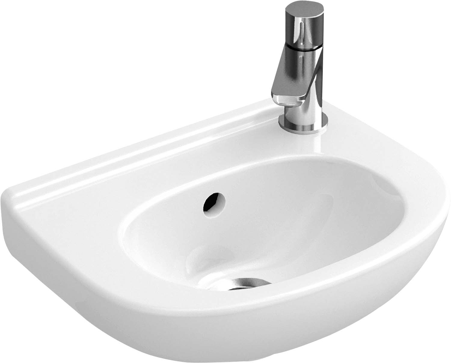 borst Vrijwillig picknick Villeroy & Boch O.novo wash basin 53603601 compact, 36 x 27,5 cm, white,  with tap hole
