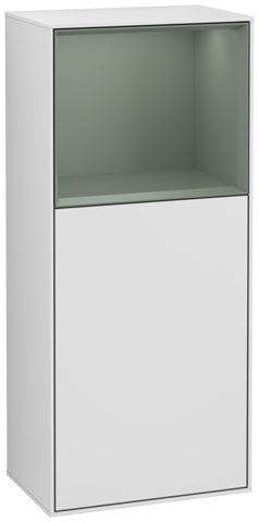 Villeroy und Boch Villeroy et Boch Finion armoire côté F530GMMT 41.8cm, à droite, la station de charge, une étagère Olive Matt Lacquer , laque mate blanche 2