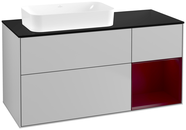 Villeroy und Boch Villeroy et Boch Finion Villeroy et Boch F692HBGJ 120x60.3x50.1cm, étagère à droite Peony , gris clair mat 2