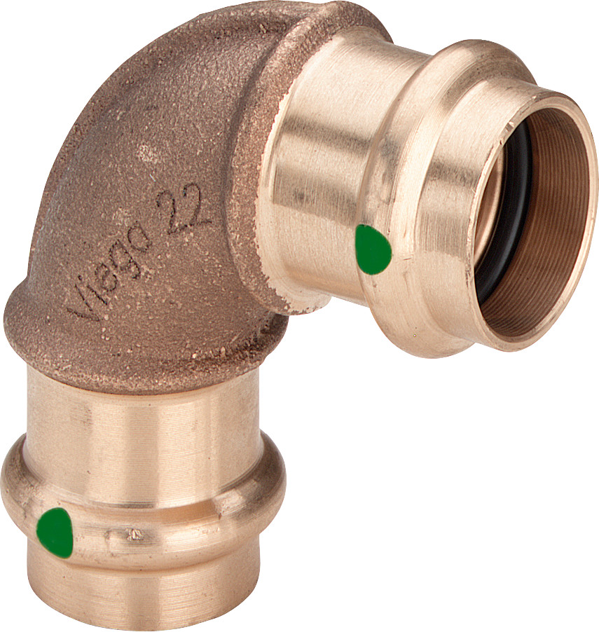 Viega 104818 22 mm, 90 °, bronze ou bronze au silicium, SC-Contur 3