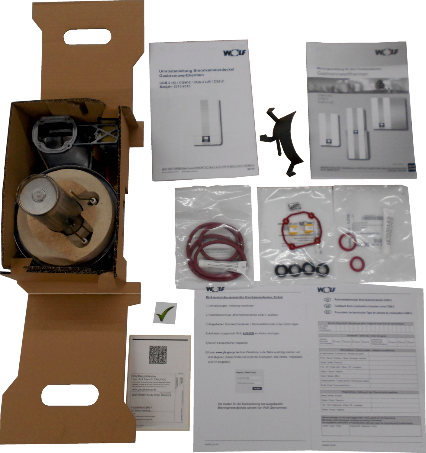 Wolf Kit de conversion CGB 8614982 14 kW, pour couvercle de chambre de combustion 2013-15, pour CGB-2 2