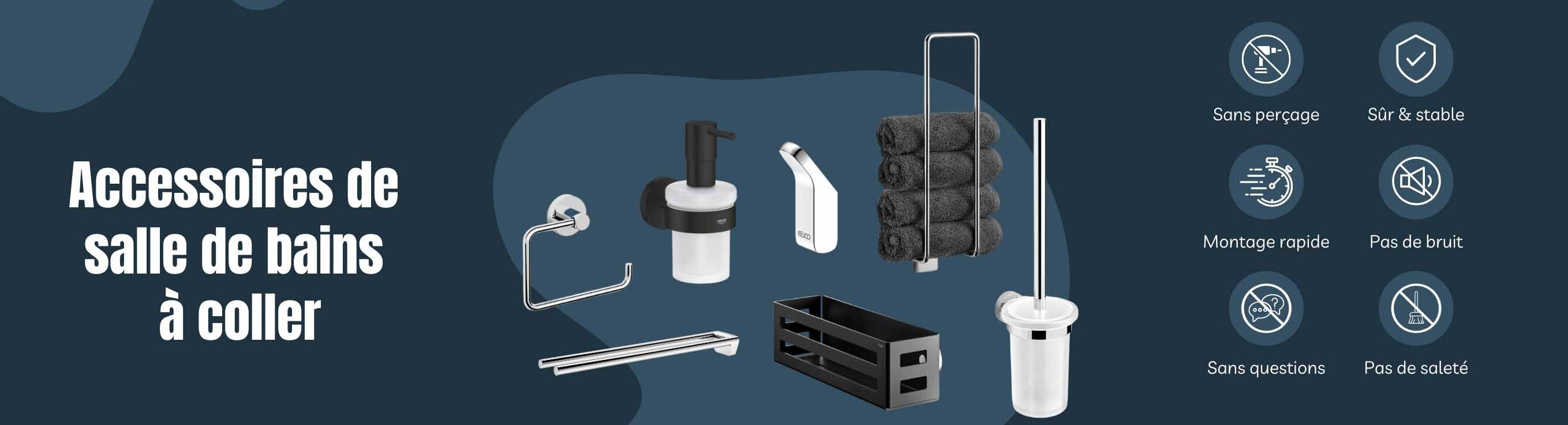 Accessoires de salle de bains sans perçage en ligne en Allemagne accessoires de salle de bain sans percer