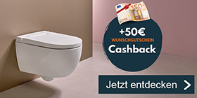 Geberit AquaClean Alba Dusch-WC: 50 Euro Cashback sichern.